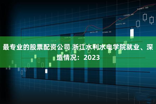 最专业的股票配资公司 浙江水利水电学院就业、深造情况:2023